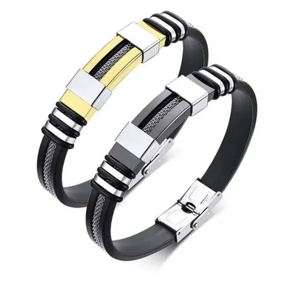 💎OS04 👫.Gorgeous Unisex Stainless Steel & Titanium Healing Bracelet - Picture 9 of 17